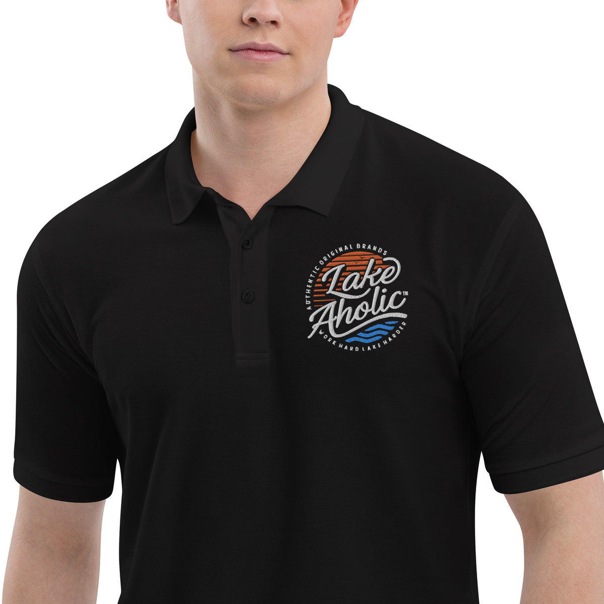 Lakeaholic Men's Premium Polo