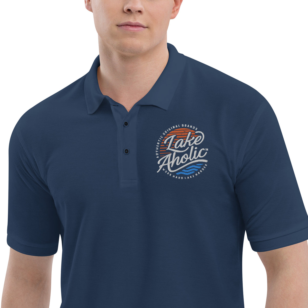 Lakeaholic Men's Premium Polo