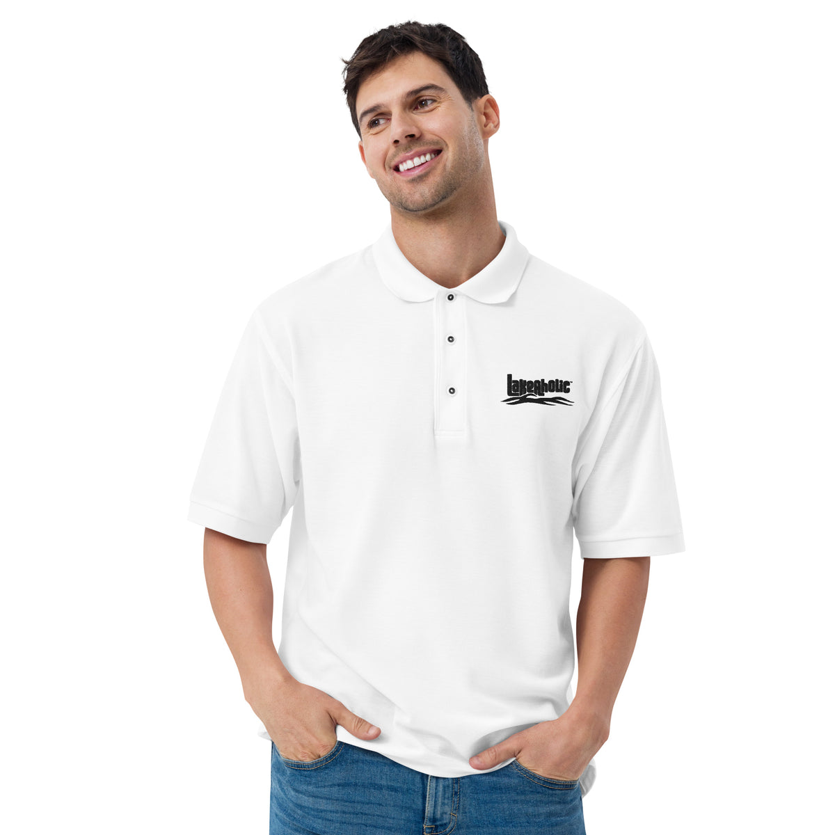 Lakeaholic Men's Premium Polo