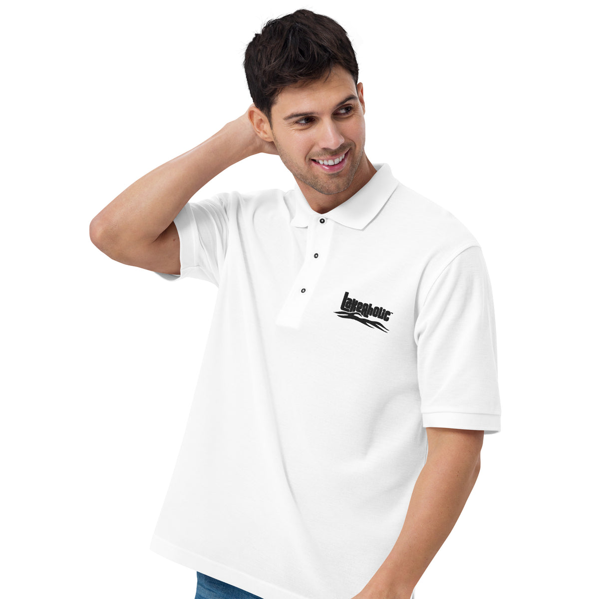 Lakeaholic Men's Premium Polo