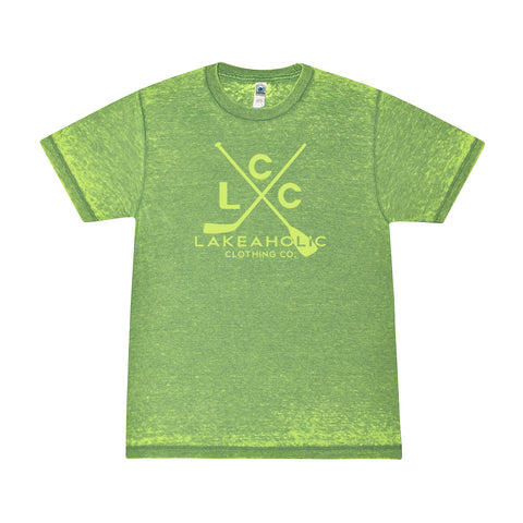 lakeaholic stick n paddle logo t-shirt - Summer Green