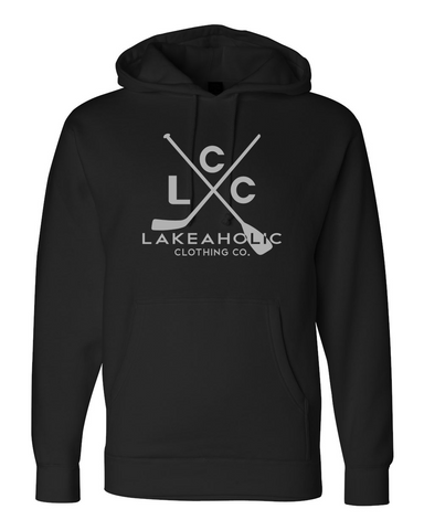lakeaholic stick n paddle logo sweatshirt - black